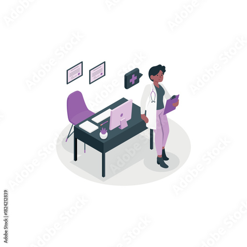 Online Doctor Disproportionate Illustrations