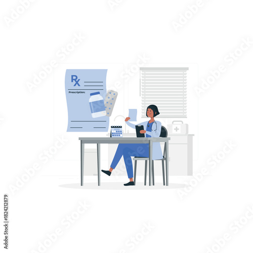 Online Doctor Disproportionate Illustrations