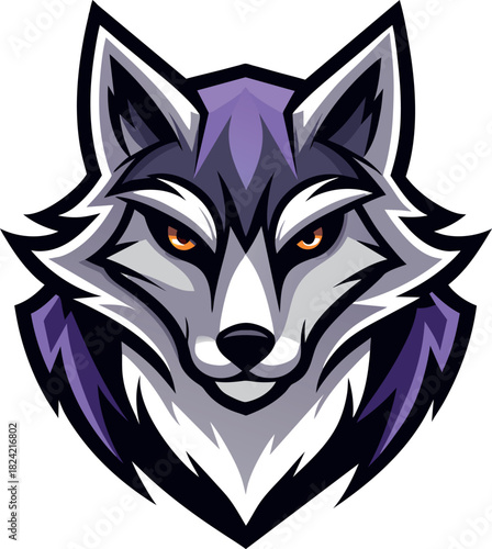 Angry wolf mascot logo esports gaming vector