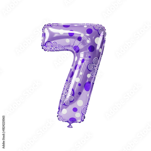 Festive Number Seven Balloon for Celebrations and Special Occasions