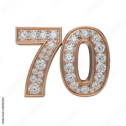 Diamond-studded Number 70 Celebrating a Sparkling Milestone