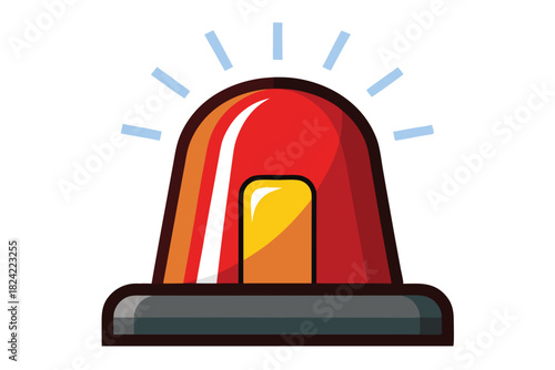 Flashing red and yellow emergency light signals urgency with its bright illumination on white