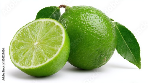 limeswith leaf on white background