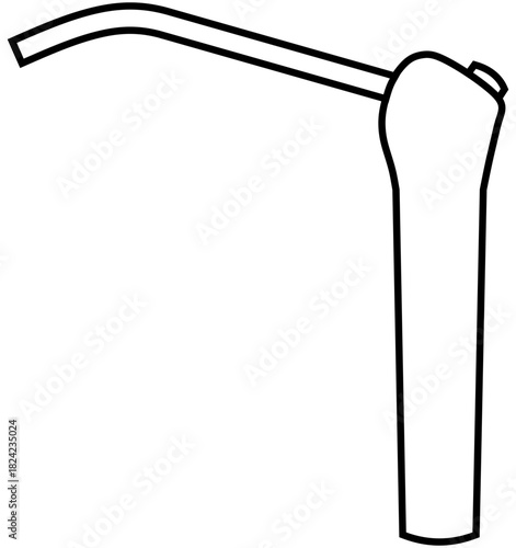 Air Water Syringe Dental Tool Outline Illustration. Editable Color Vector