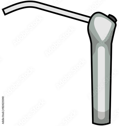 Air Water Syringe Dental Tool Lineart Illustration Editable Color Vector
