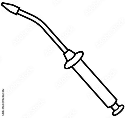 Amalgam Carrier Dental Instrument Line Illustration Editable Color Vector