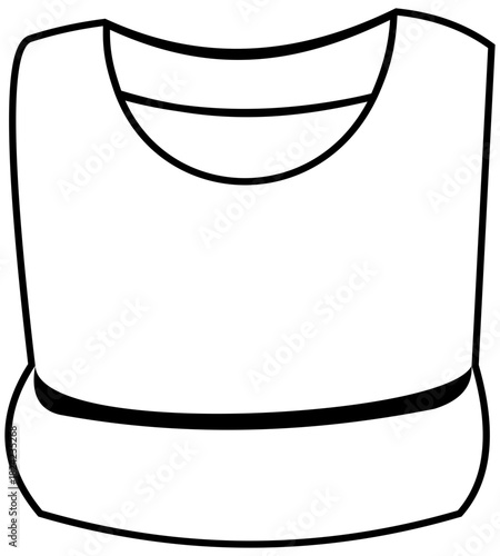 Dental Patient Bib Line Illustration Editable Color Vector