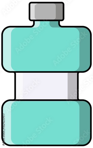 Mouthwash Bottle Lineart Illustration Editable Color Vector