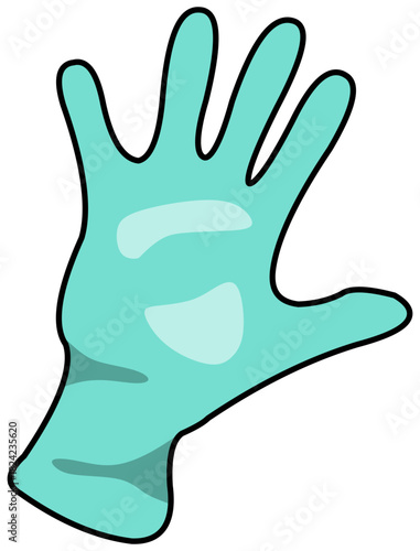 Medical Gloves Lineart Illustration Editable Color Vector