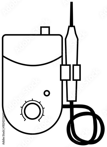 Dental Ultrasonic Scaler Line Illustration Editable Color Vector