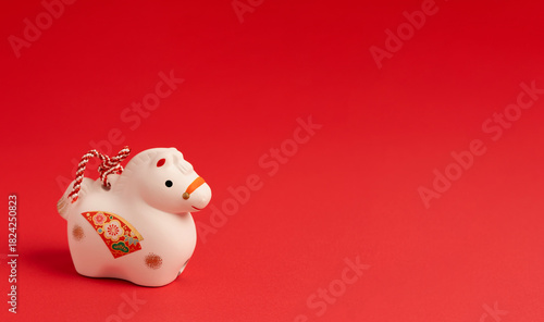 Japanese new year material. Zodiac horse. Year of the Horse. 日本の正月素材。干支の午。午年。