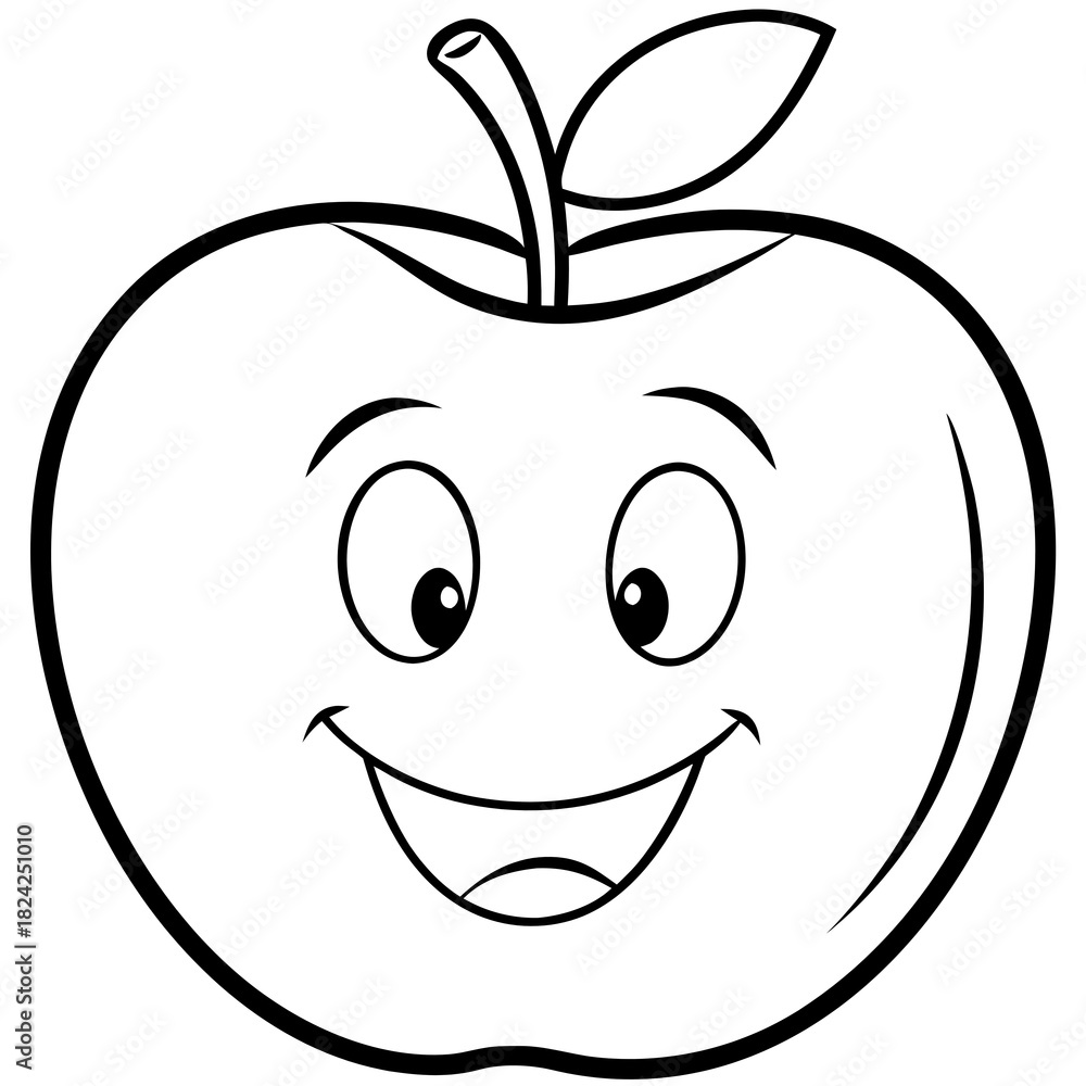 Obraz premium apple cartoon character