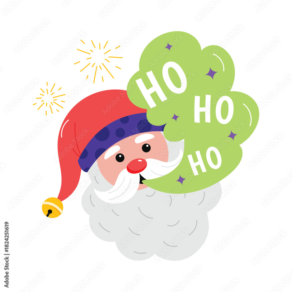 Naklejka premium Ho Ho Ho Balloon vector sticker illustration.