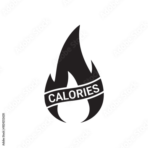 "Burning Calories Icon – Kcal Energy Burn and Weight Loss Symbol"