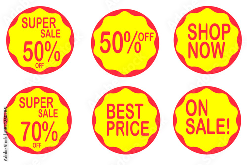 Super Sale 50% Discount Icon Set vector
