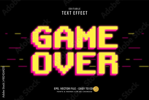 Game Over 8-Bit Pixel Text Effect