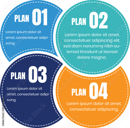 Four-Part Business Plan Infographic with Text
