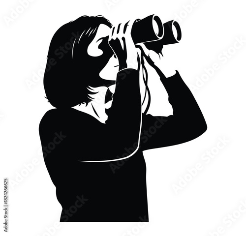 girl with binoculars