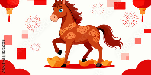Background of the Year of the Horse Poster