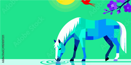 Background of the Year of the Horse Poster