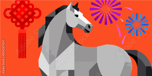 Background of the Year of the Horse Poster