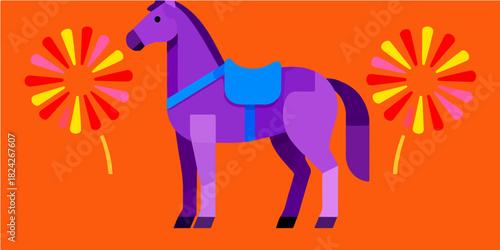 Background of the Year of the Horse Poster