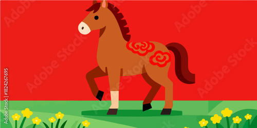 Background of the Year of the Horse Poster