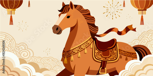 Background of the Year of the Horse Poster