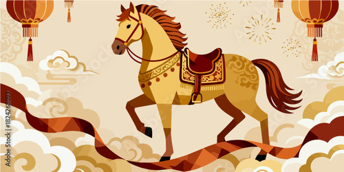 Background of the Year of the Horse Poster