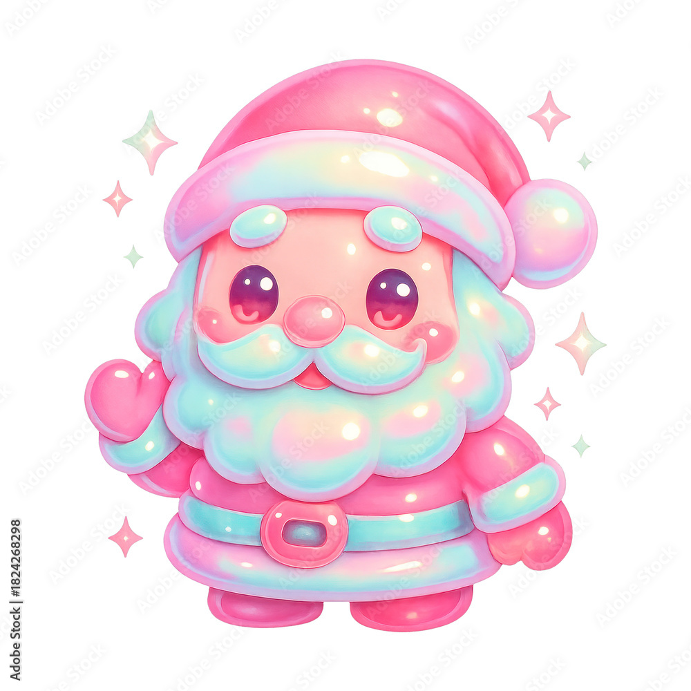 Fototapeta premium PNG Cute pastel Santa illustration
