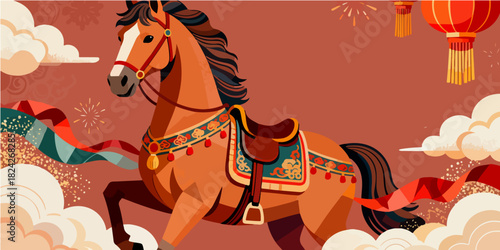 Background of the Year of the Horse Poster