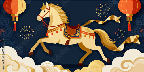 Background of the Year of the Horse Poster