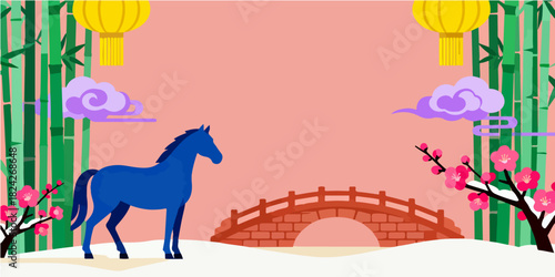 Background of the Year of the Horse Poster