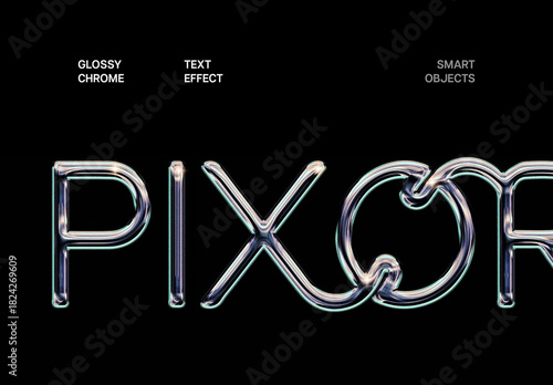 Chrome Text Effect Mockup