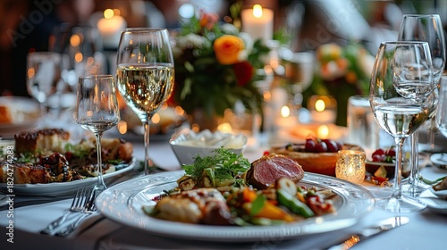 Luxury food service at a formal dinner