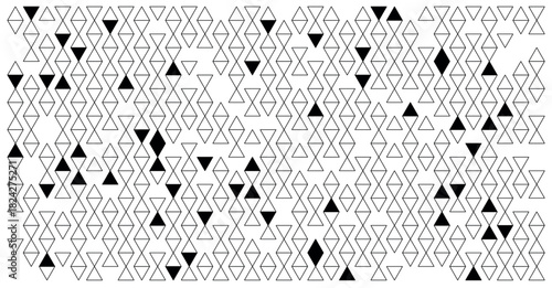 Geometric triangular grid pattern with ten percent of triangles filled black, ideal for backgrounds, modern design, and abstract concepts, isolated on white background vector illustration