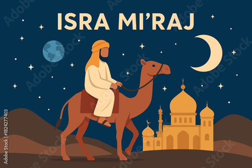 vector of a Flat illustration Isra Miraj