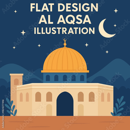 vector of a Flat design Al Aqsa illustration