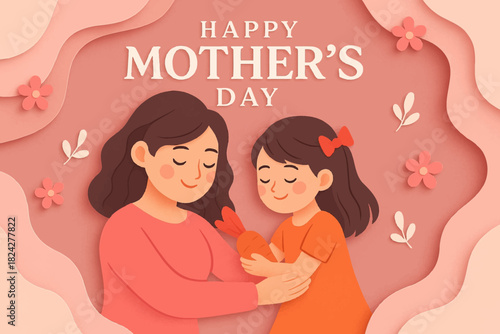 vector illustration of a  happy mother day