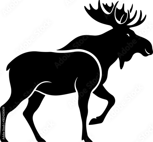 moose,
silhouette,
wildlife,
animal,
antlers,
forest animal,
large mammal,
nature,
North America,
elk family,
wilderness,
outdoors,
black silhouette,
vector art,
illustration,
strong animal,
hoofed ma