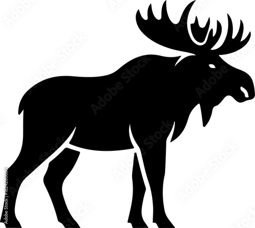 moose,
silhouette,
wildlife,
animal,
antlers,
forest animal,
large mammal,
nature,
North America,
elk family,
wilderness,
outdoors,
black silhouette,
vector art,
illustration,
strong animal,
hoofed ma