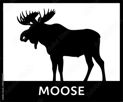 moose,
silhouette,
wildlife,
animal,
antlers,
forest animal,
large mammal,
nature,
North America,
elk family,
wilderness,
outdoors,
black silhouette,
vector art,
illustration,
strong animal,
hoofed ma