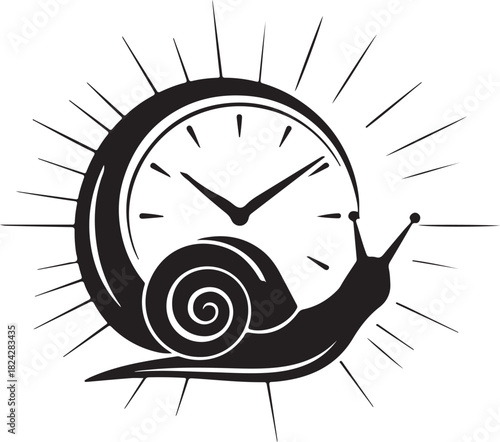 Snail with clock shell vector image