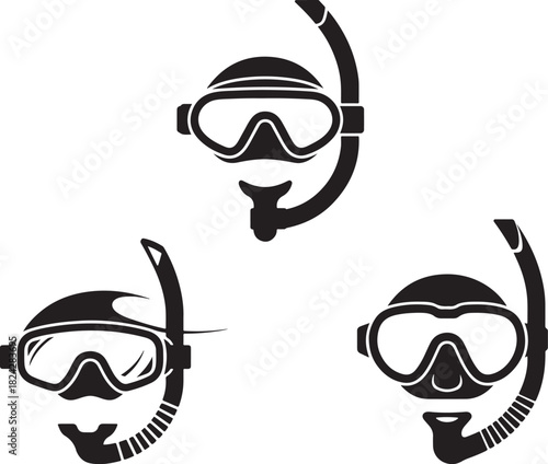 Snorkel and dive mask icon vector image