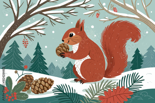 Stunning Squirrel Eating Christmas Nuts Bold Winte Creative Visual