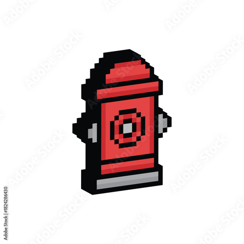 isometric pixel art 8 bit hydrant  vector icon logo computer game