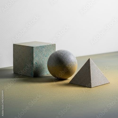 Minimalist Composition of Geometric Shapes from Ocean Plastic Waste