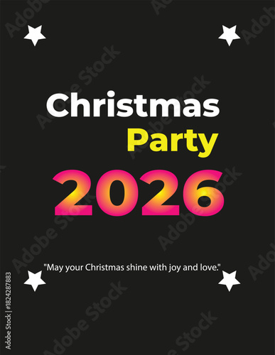 A new year business logo vector design for a 2026 holiday success illustration card with  text and a happy love symbol art decoration