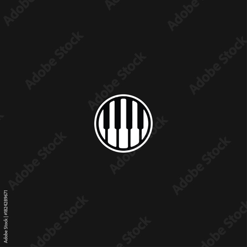 Piano keys logo Icon flat vector design