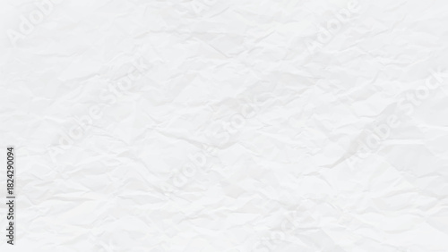 Blank white paper texture with a crumpled pattern showing a wrinkled surface and creased material